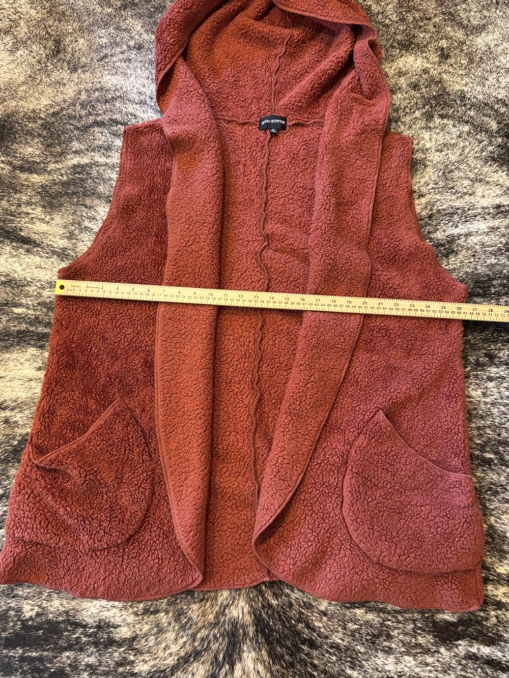 Zenana Outfitters Burnt Red Sherpa Vest Size 1X - Picture 9 of 9